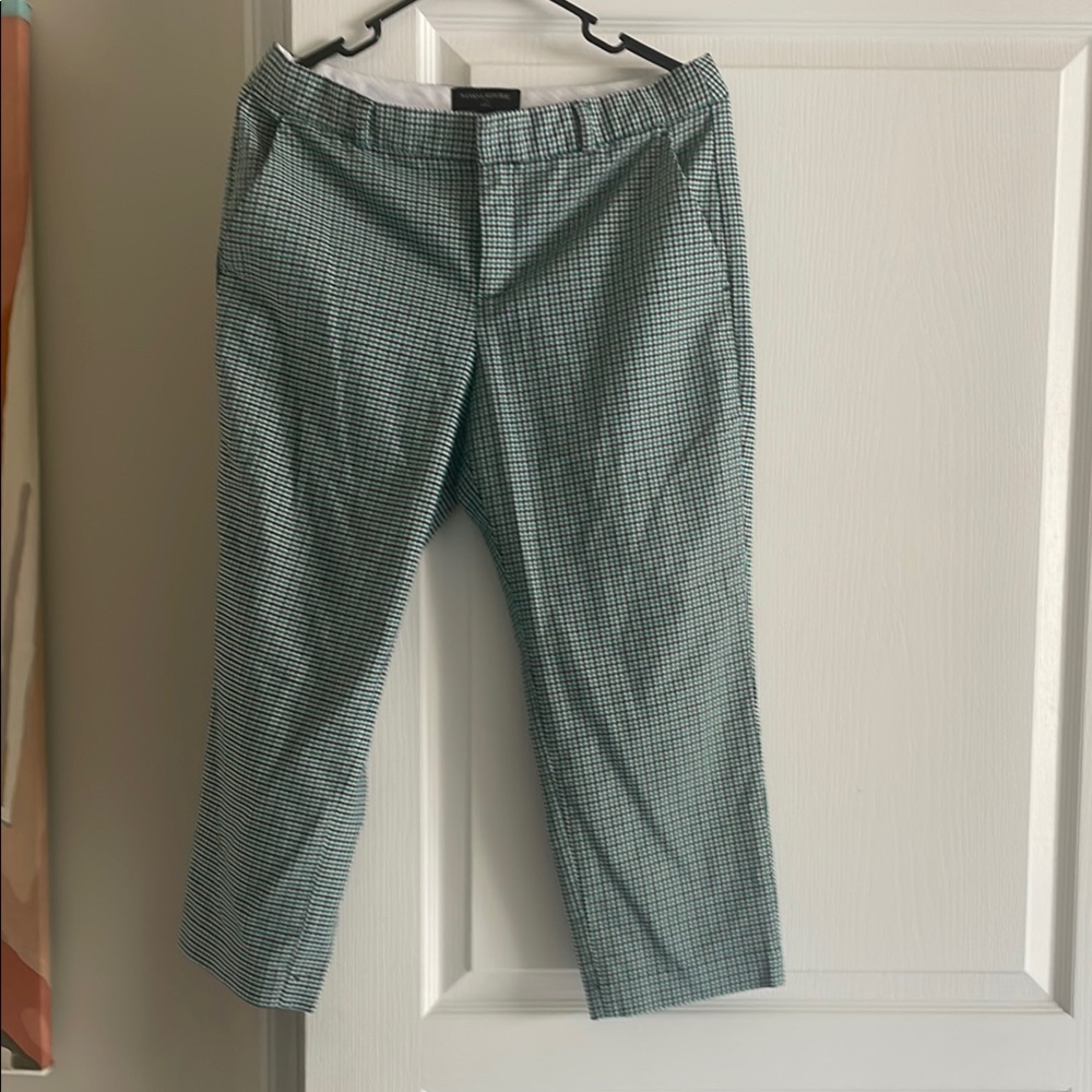 Banana Republic Women's Green Checkered Chinos